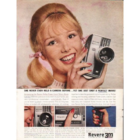 1962 Revere Movie Camera Ad "she just got a perfect movie"
