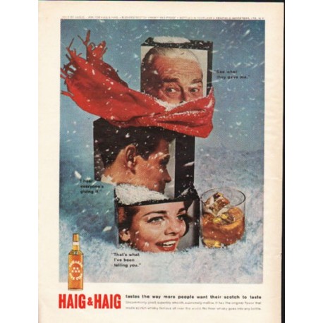 1962 Haig & Haig Scotch Whisky Ad "tastes the way"