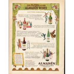 1962 Almaden Wines Ad "Your Playbill"