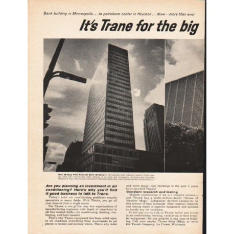 1962 Trane Air Conditioning Vintage Ad "for the big air 