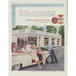 1958 Gulf Motor Oil Ad "Gulfpride Select"