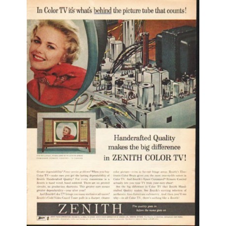 1962 Zenith Color TV Ad "the picture tube"