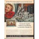 1962 Zenith Color TV Ad "the picture tube"