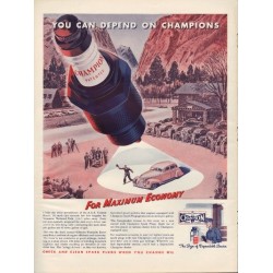 1938 Champion Spark Plugs Ad "Max Economy"