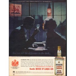 1962 Booth's House of Lords Gin Ad "You can tell the difference"