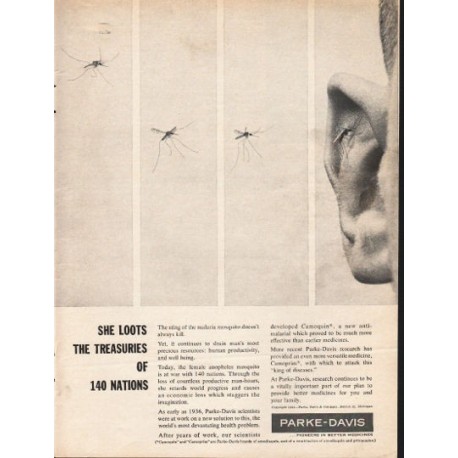 1962 Parke-Davis Ad "She loots the treasuries"