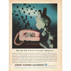 1962 General Telephone & Electronics Ad "Eyeing the future"