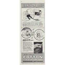 1958 Cotton Ad "Slants On Sleep"