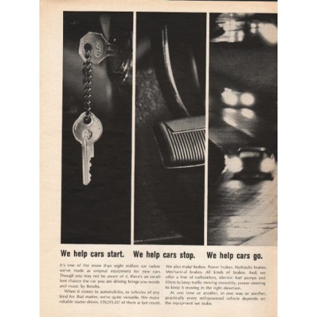 1962 The Bendix Corporation Ad "We help cars start"