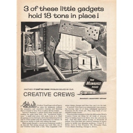 1962 The Milwaukee Railroad Ad "these little gadgets"