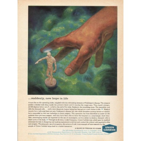 1962 Union Carbide Ad "new hope in life"