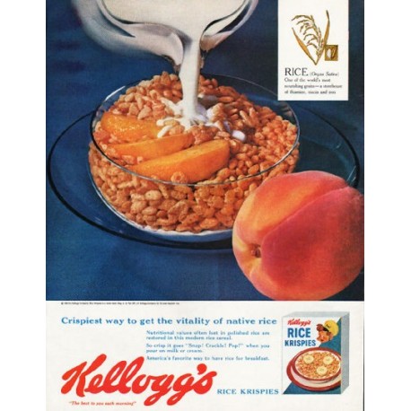 1962 Kellogg's Rice Krispies Ad "get the vitality"