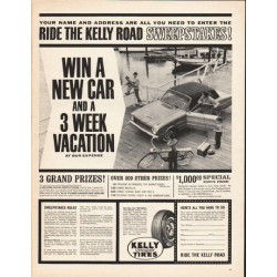 1962 Kelly-Springfield Tires Ad "Ride the Kelly Road"