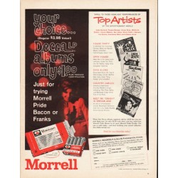 1962 Morrell Pride Bacon Ad "Decca albums"