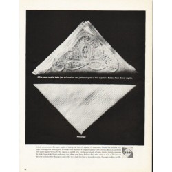 1962 Zee Paper Napkin Ad "just as luxurious and just as elegant"