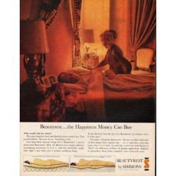 1962 Beautyrest by Simmons Ad "the Happiness Money Can Buy"