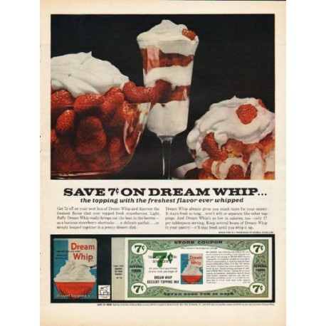 1962 Dream Whip Topping Ad "the topping with the freshest flavor"
