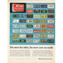 1962 Atlas Tires Ad "The more the miles"