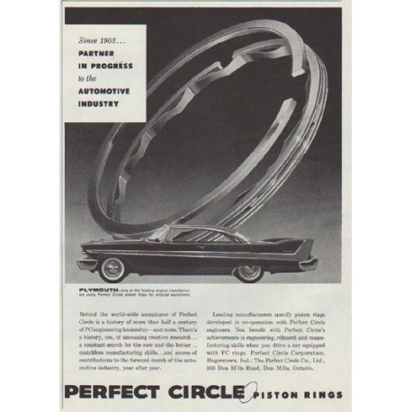 1958 Perfect Circle Piston Rings Ad "Since 1903 ..."