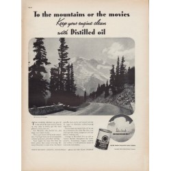1938 Havoline Motor Oil Ad "The Mountains"
