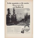 1938 Havoline Motor Oil Ad "The Mountains"