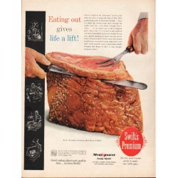 1962 Swift's Premium Beef Ad "Eating out"