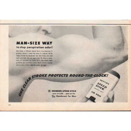 1962 Mennen Speed Stick Ad "Man-Size Way"