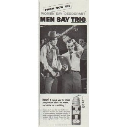 1958 Trig Deodorant Ad "From Now On"