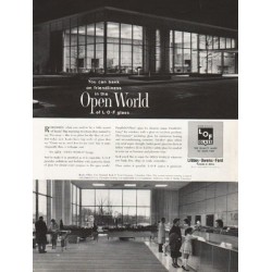 1962 Libbey Owens Ford Glass Ad "Open World"