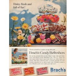 1962 Brach's Candy Refreshers Ad "Frisky, fresh"
