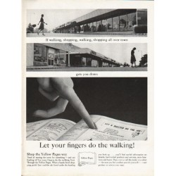 1962 Yellow Pages Ad "walking, shopping, walking, shopping"