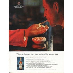 1962 Canadian Club Whisky Ad "Things the bartender does"