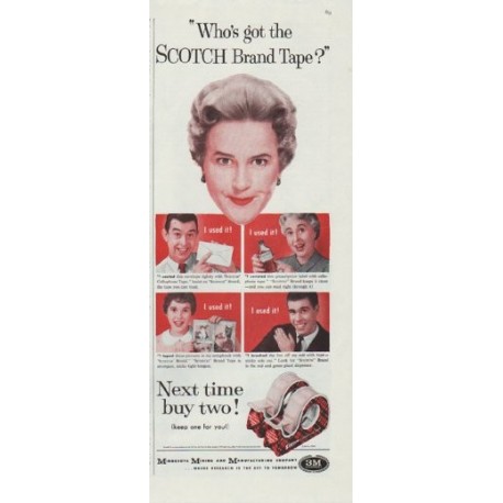 1958 Scotch Tape Ad "Who's got the SCOTCH Brand Tape?"