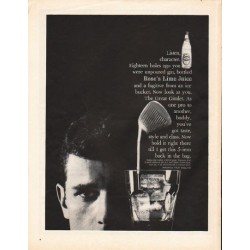 1962 Rose's Lime Juice Ad "Listen, character"