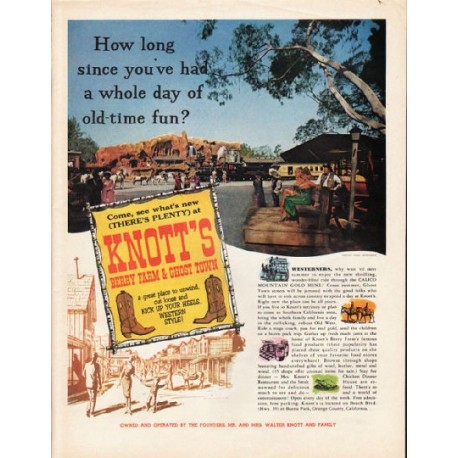 1962 Knott's Berry Farm & Ghost Town Ad "Calico Mountain Gold Mine"