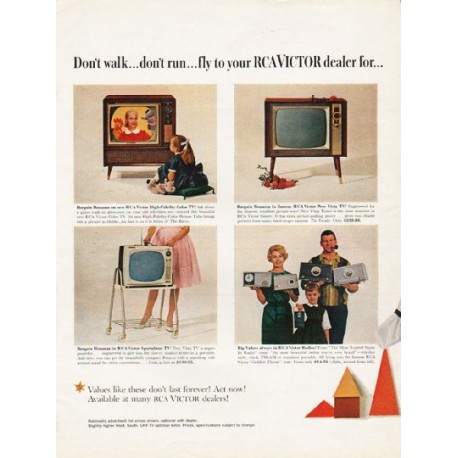 1962 RCA Victor Television Ad "Don't walk"