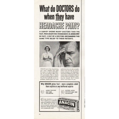 1962 Anacin Analgesic Tablets Ad "What do DOCTORS do"