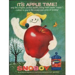 1962 Snoboy Apples Ad "never "mealy""