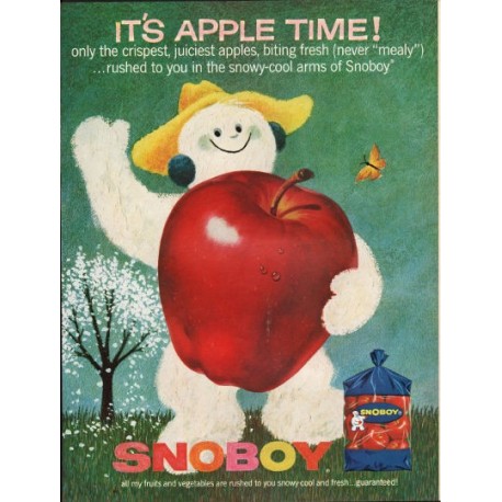 1962 Snoboy Apples Ad "never "mealy""