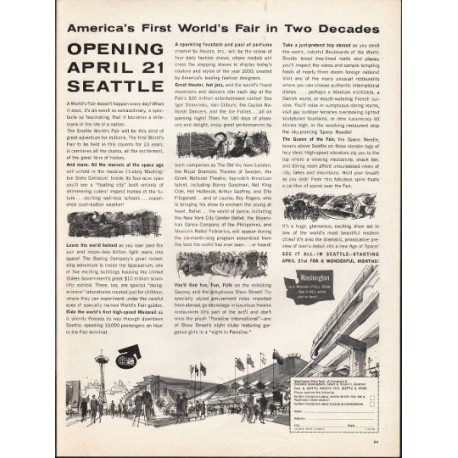 1962 Seattle World's Fair Ad "America's First World's Fair in Two Decades"