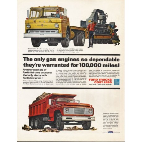 1962 Ford Trucks Ad "The only gas engines" ~ (model year 1962)