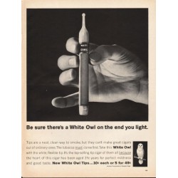 1962 White Owl Cigars Ad "on the end you light"