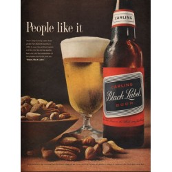 1962 Carling Black Label Beer Ad "People like it"