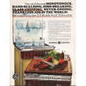 1966 General Electric Dishwasher Ad "Mobile Maid Dishwasher"