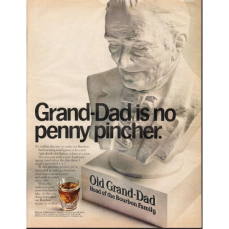 1966 Old Grand-Dad Bourbon Ad "penny pincher"