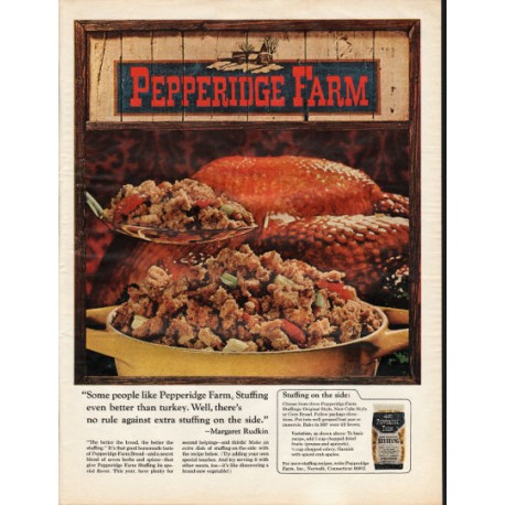 1966 Pepperidge Farm Ad "Stuffing even better"