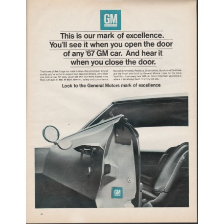 1967 General Motors Ad "This is our mark of excellence" ~ (model year 1967)