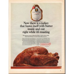 1966 Armour Golden Star Turkey Ad "turkey that bastes itself"