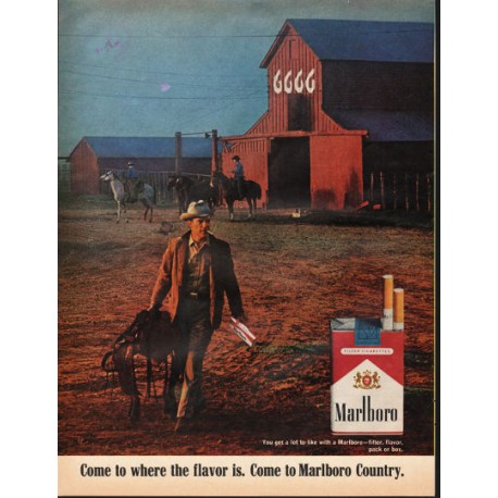 1966 Marlboro Cigarettes Ad "filter, flavor, pack or box"