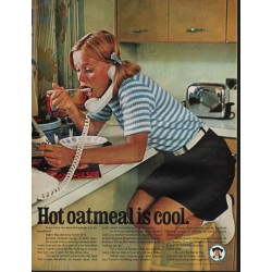 1966 Quaker Oats Ad "Hot oatmeal is cool"